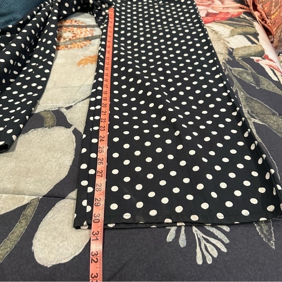 NWOT Compania Fantastică high waist polka dot wide leg pants linen like - Picture 8 of 16